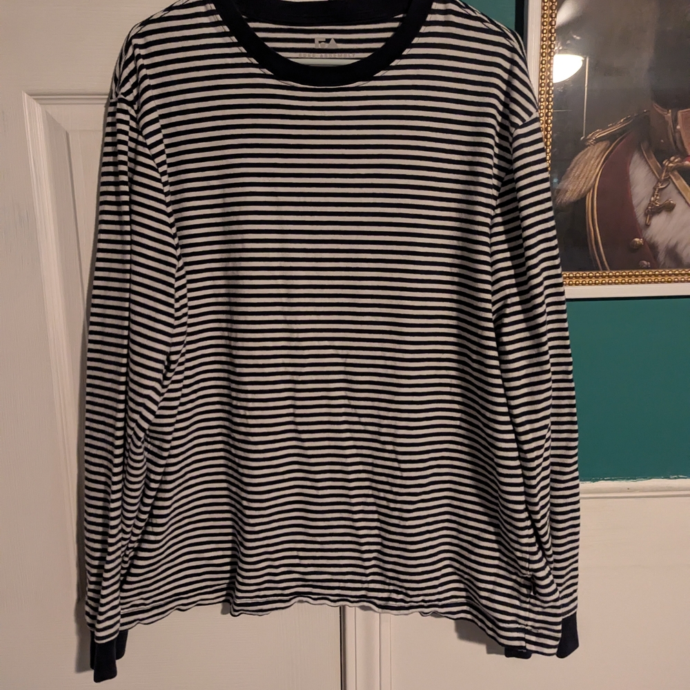 Classic Black and White Striped Men's Shirt
